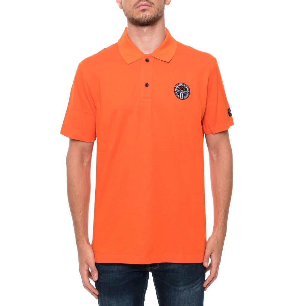 Paul Shark Paul Shark Erkek Marka Logo Detaylı Regular Fit Kısa Kollu Turuncu Polo Yaka T-Shirt E20P1334-139