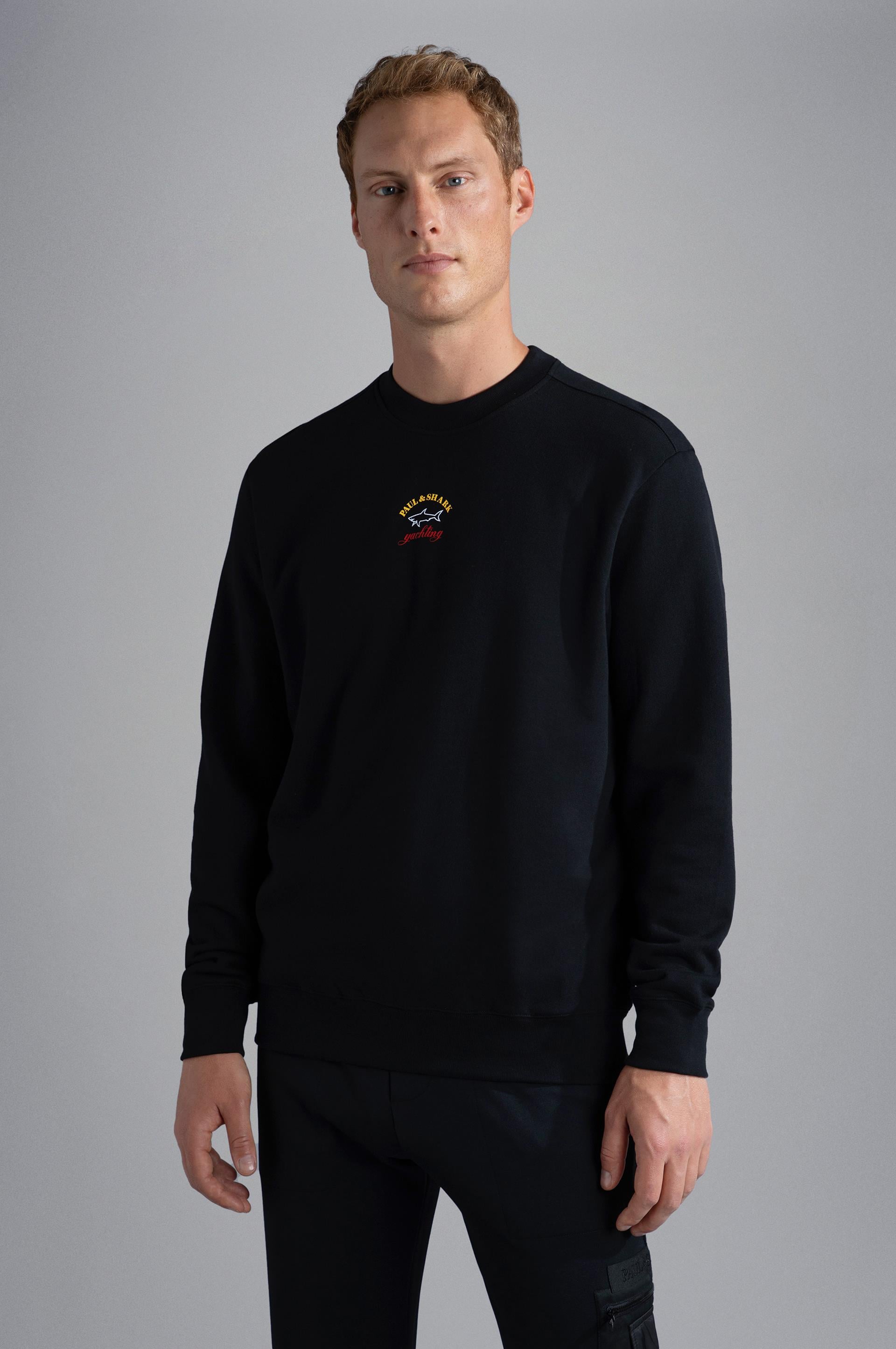 Paul Shark Paul Shark Erkek Marka Logolu Uzun Kollu Rahat Siyah Sweatshirt 13311831-011