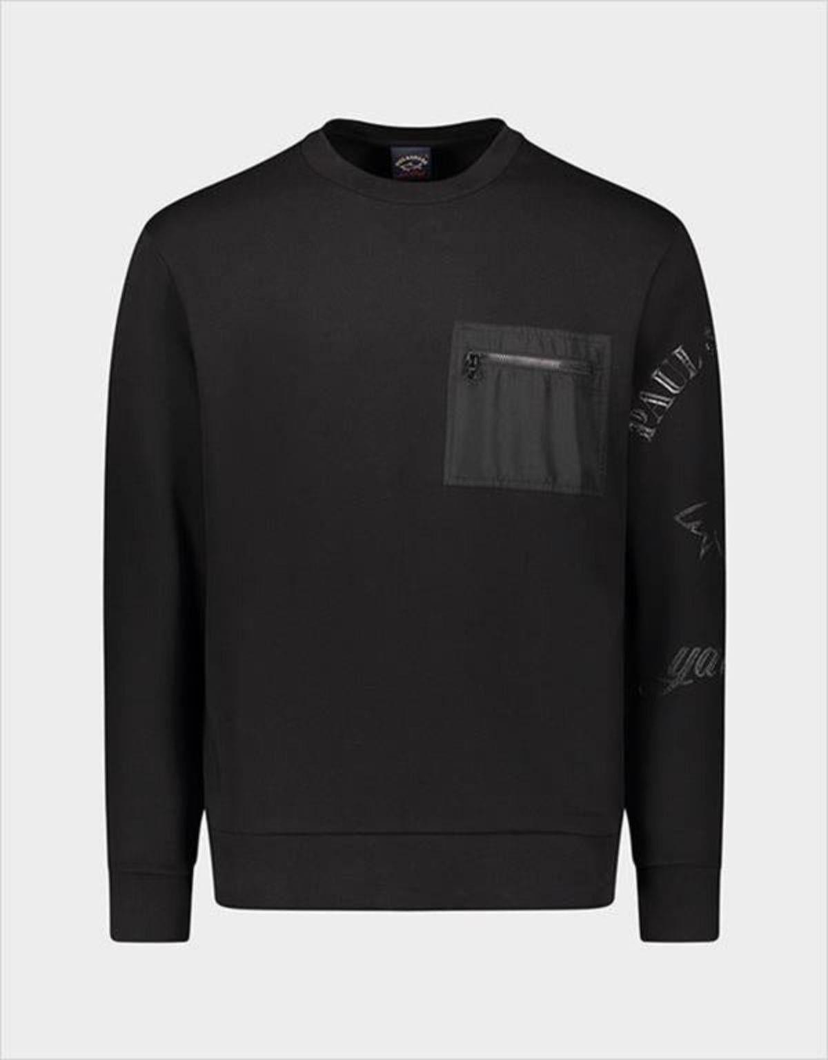 Paul Shark Paul Shark Erkek Marka Logo Detaylı Regular Fit Uzun Kollu Siyah Sweatshirt 12311821-011