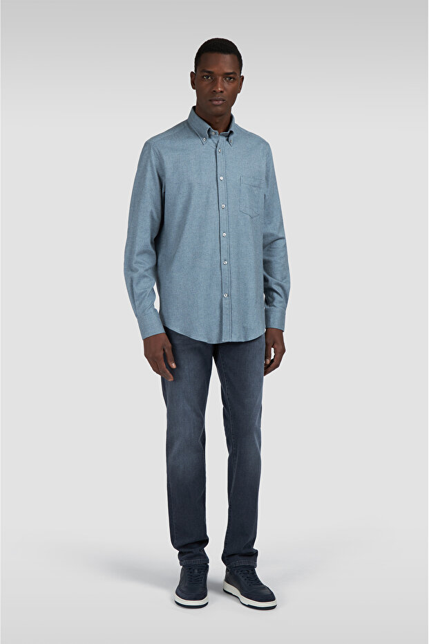 Paul Shark Paul Shark Erkek Normal Kalıp Düz Paça Pamuklu Denim Gri Jeans 15314106-J08