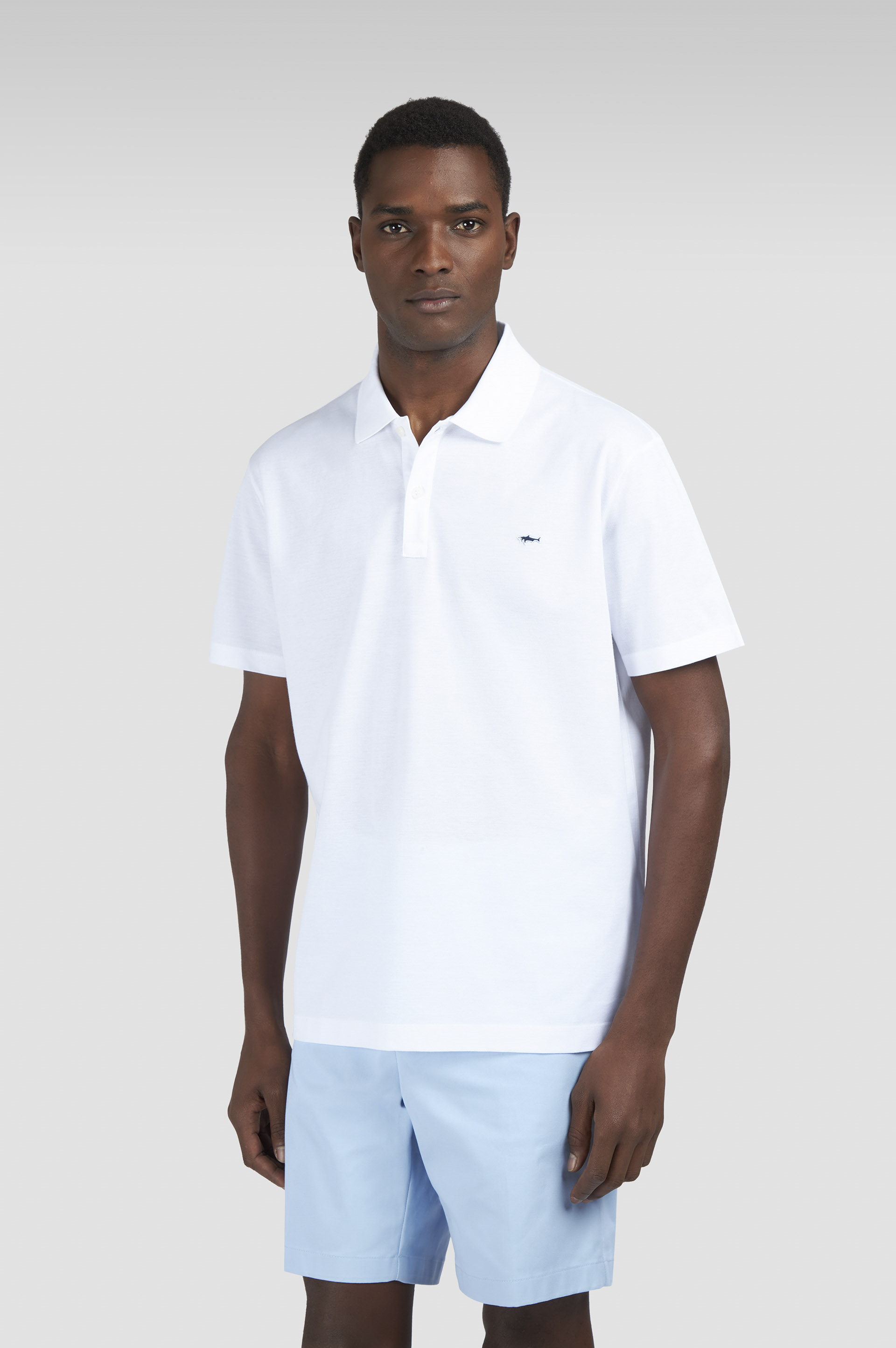 Paul Shark Paul Shark Erkek Normal Kesim Pamuklu Pike Kumaş Kısa Kollu Beyaz Polo Yaka T-Shirt 99311000-010