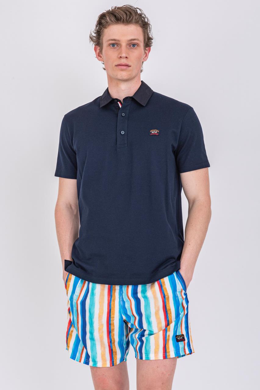 Paul Shark Paul Shark Erkek Pamuklu Normal Kesim Rahat Lacivert Polo Yaka T-Shirt 22411245-013