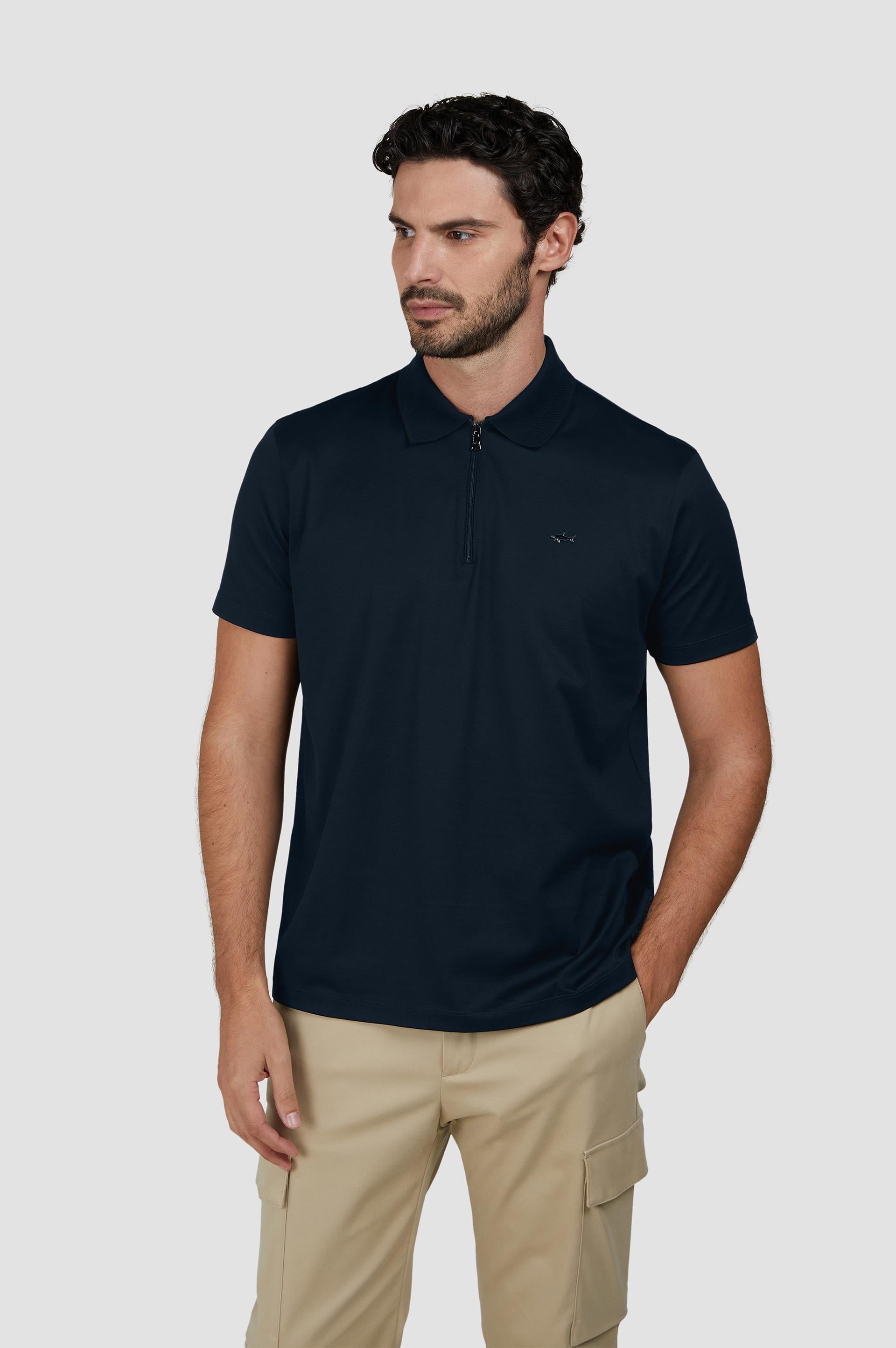 Paul Shark Paul Shark Erkek Polo Yaka Regular Fit Pamuklu Kısa Kollu Mavi Polo Yaka T-Shirt 24411249-13D