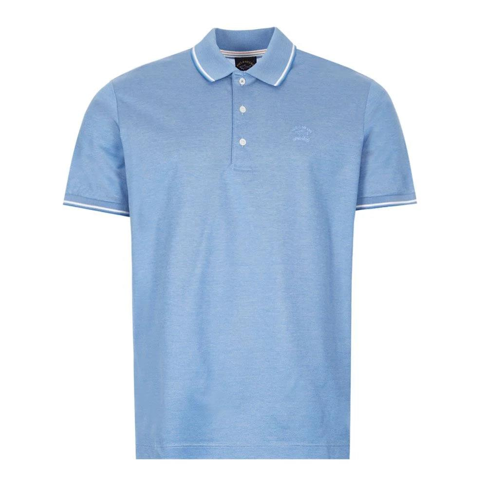 Paul Shark Paul Shark Erkek Polo Yaka Düğme Kapamalı Kısa Kollu Mavi Polo Yaka T-Shirt 21411218-209