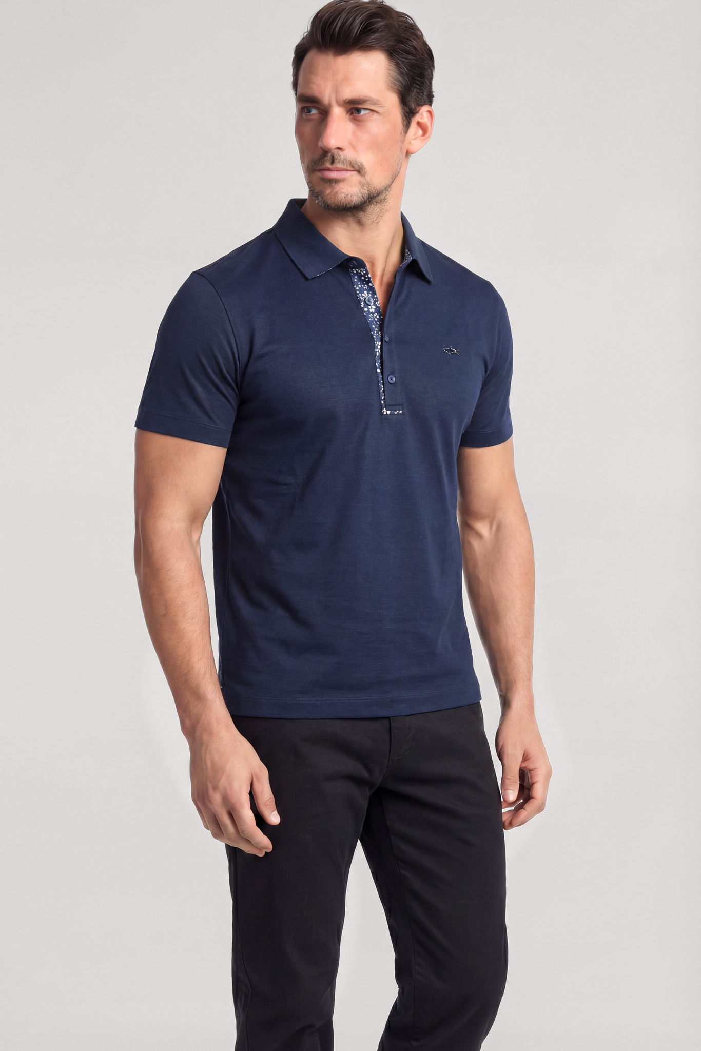 Paul Shark Paul Shark Erkek Regular Fit Pamuklu Kısa Kollu Lacivert Polo Yaka T-Shirt 26411250SM-013