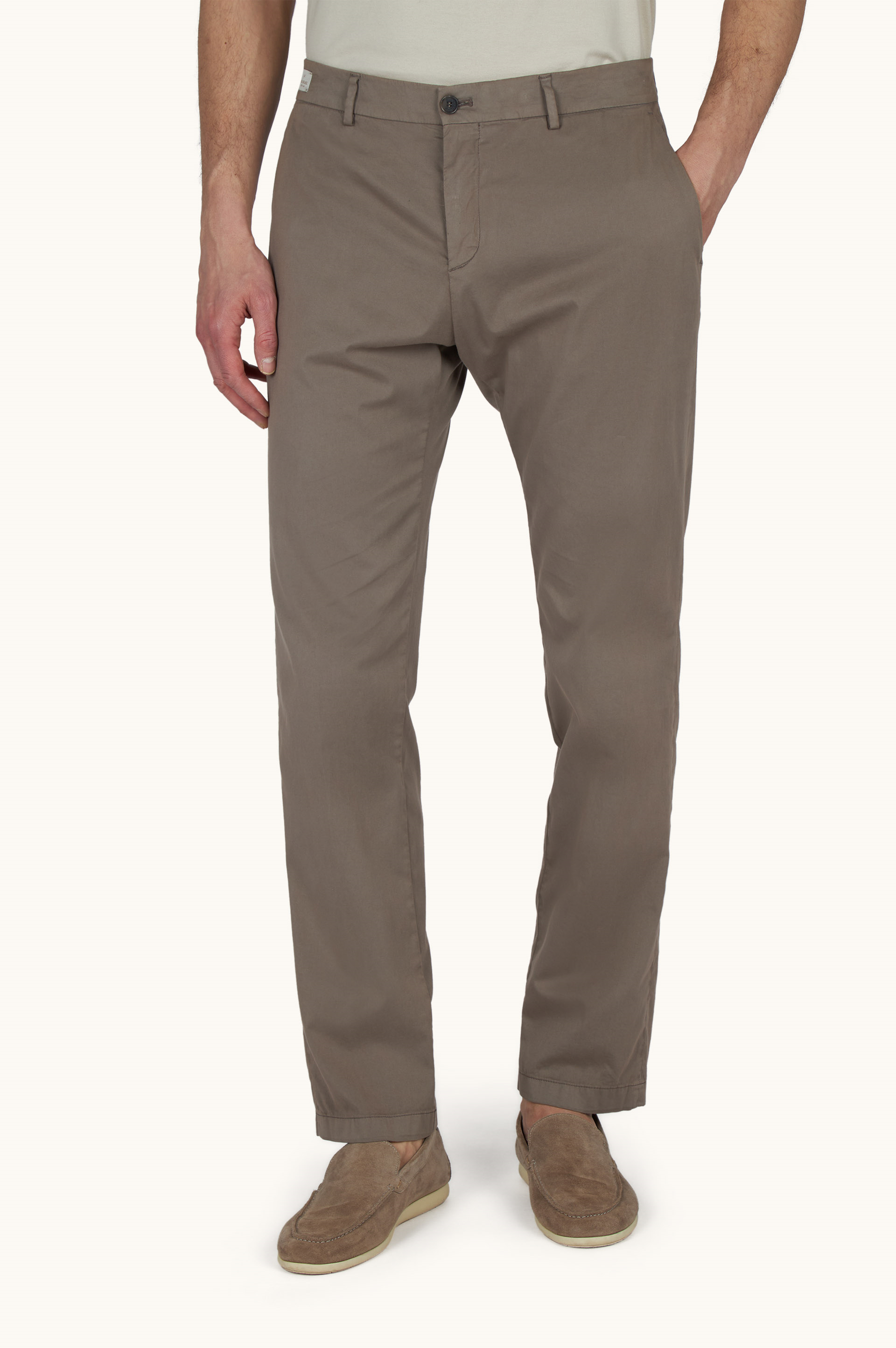 Paul Shark Paul Shark Erkek Regular Fit Normal Bel Daralan Paça Pamuklu Haki Pantolon 25414043-090