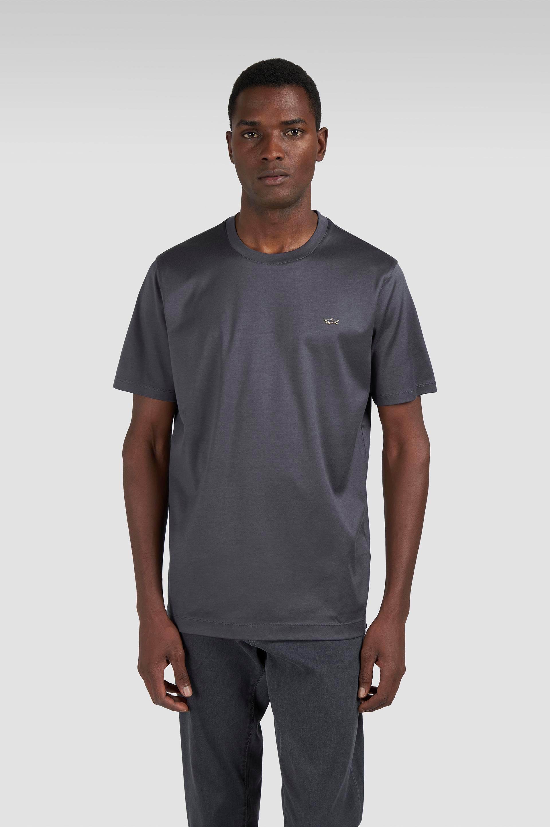 Paul Shark Paul Shark Erkek Regular Fit Yuvarlak Yakalı %100 Pamuklu Shark Logolu Kısa Kollu Kahverengi-Altın T-Shirt 15311610-94G