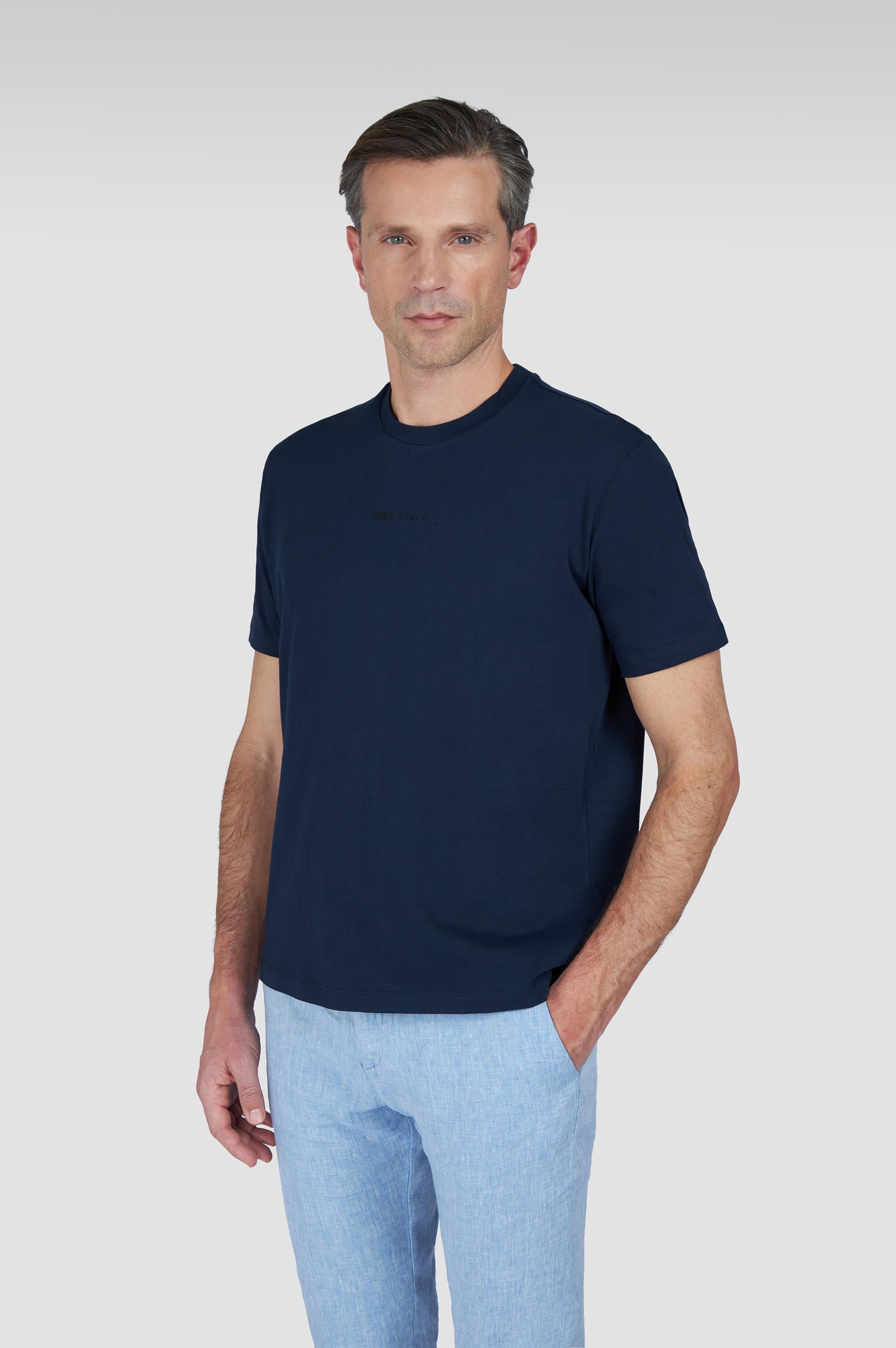 Paul Shark Paul Shark Erkek Regular Fit Yuvarlak Yaka İnce %100 Pamuklu Kısa Kollu Lacivert T-Shirt 25411060-013