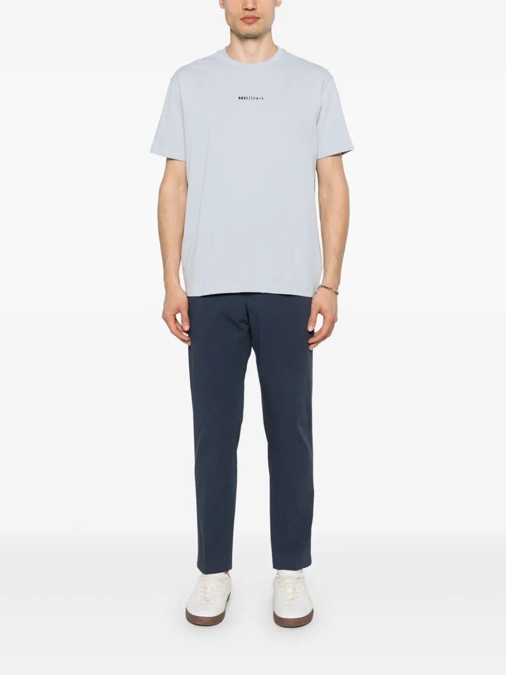 Paul Shark Paul Shark Erkek Regular Fit Yuvarlak Yaka İnce %100 Pamuklu Kısa Kollu Mavi T-Shirt 25411060-904