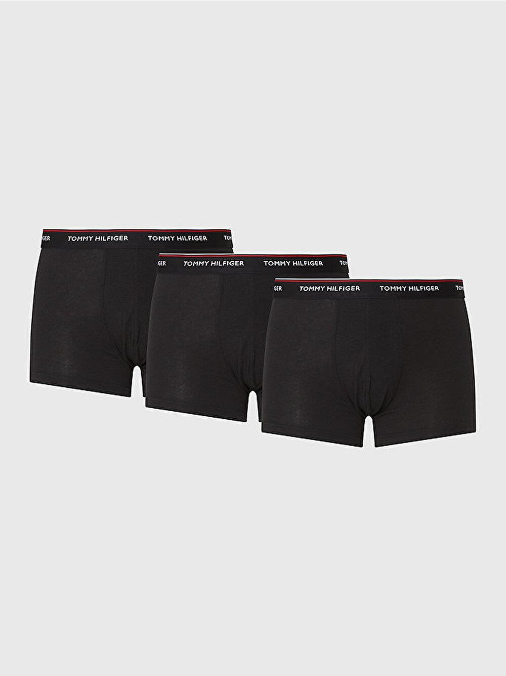 Tommy Hilfiger Tommy Hilfiger Erkek Beli Lastikli Kısa Boy Logolu Dokuma Kumaş Siyah Boxer 1U87903842-990