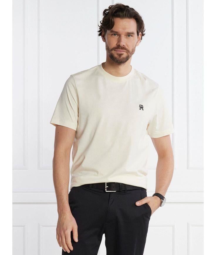 Tommy Hilfiger Tommy Hilfiger Erkek Dokuma Kumaş Kısa Kol Düz Model Bej T-Shirt MW0MW33987-AEF