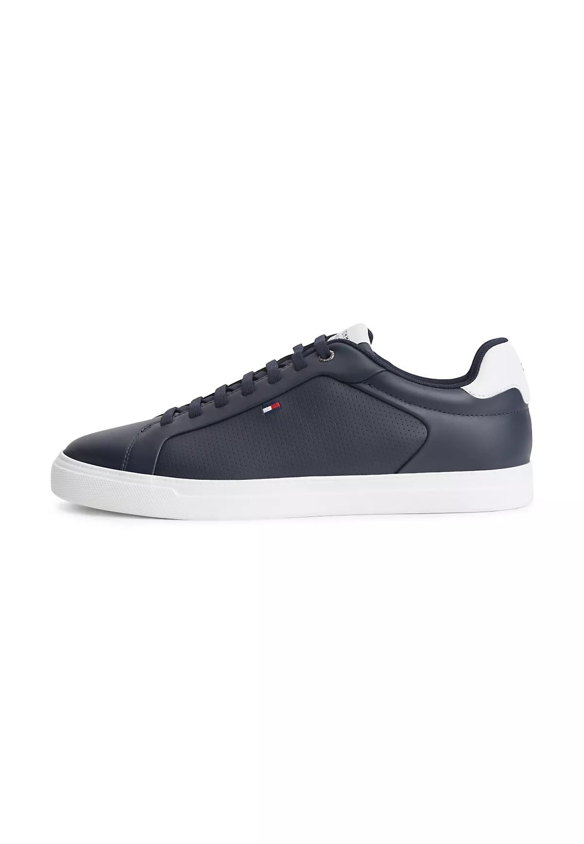 Tommy Hilfiger Tommy Hilfiger Erkek Düşük Bilekli Nefes Alabilen Tasarımlı Deri Lacivert Sneaker FM0FM05946-DW5