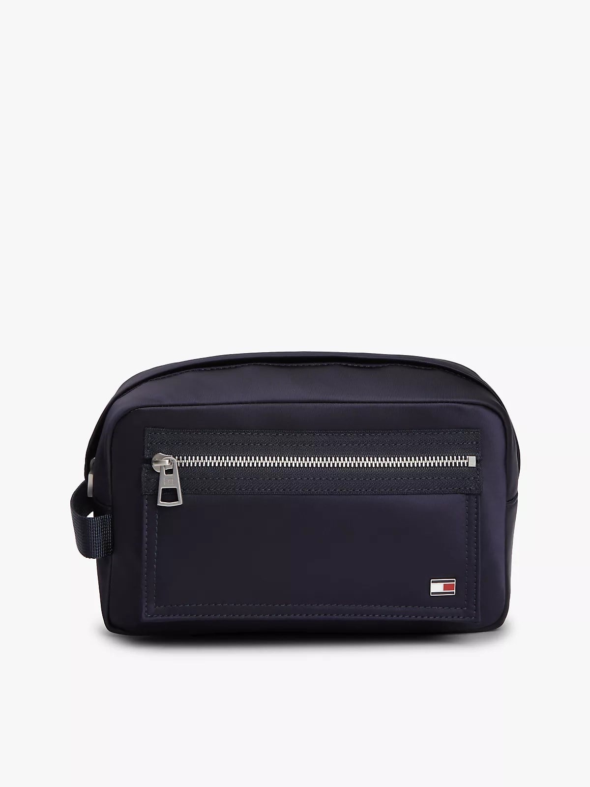 Tommy Hilfiger Tommy Hilfiger Erkek Fermuar Kapama Kısa Deri Kulp Lacivert El Çantası AM0AM14111-DW6