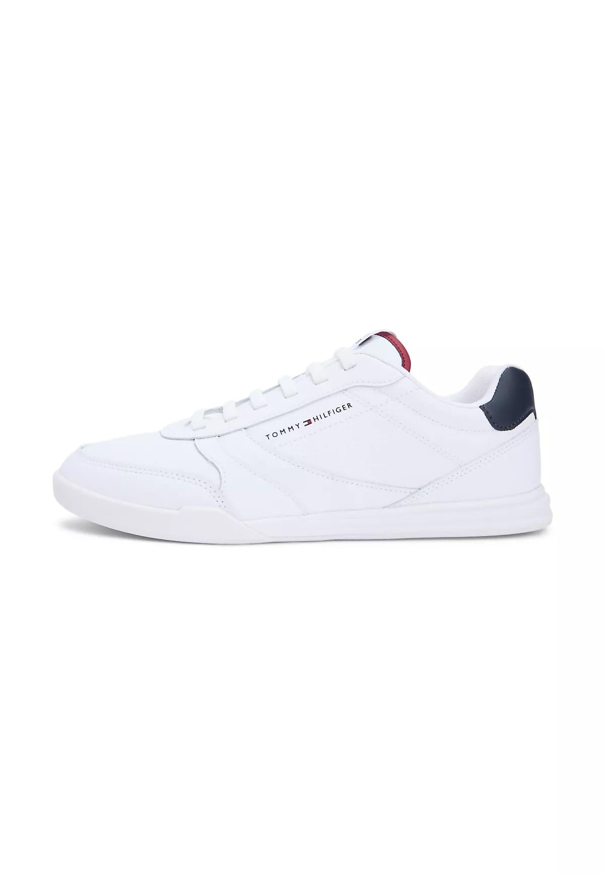 Tommy Hilfiger Tommy Hilfiger Erkek Logo Etiketli Dikiş Detaylı Deri Beyaz Sneaker FM0FM05827-YBS