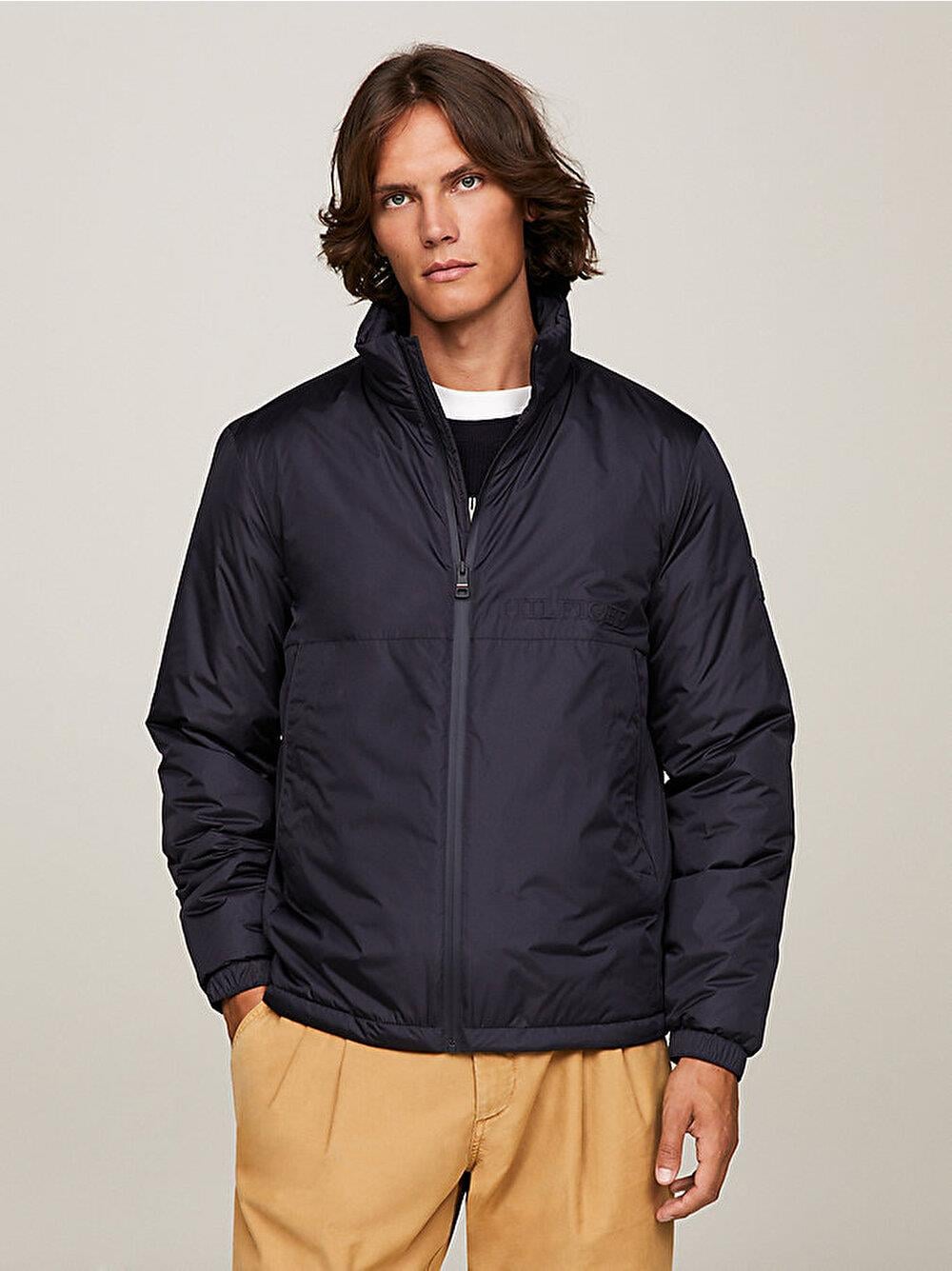 Tommy Hilfiger Tommy Hilfiger Erkek Marka Logo Detaylı Regular Fit Uzun Kollu Lacivert Mont MW0MW34237-DW5