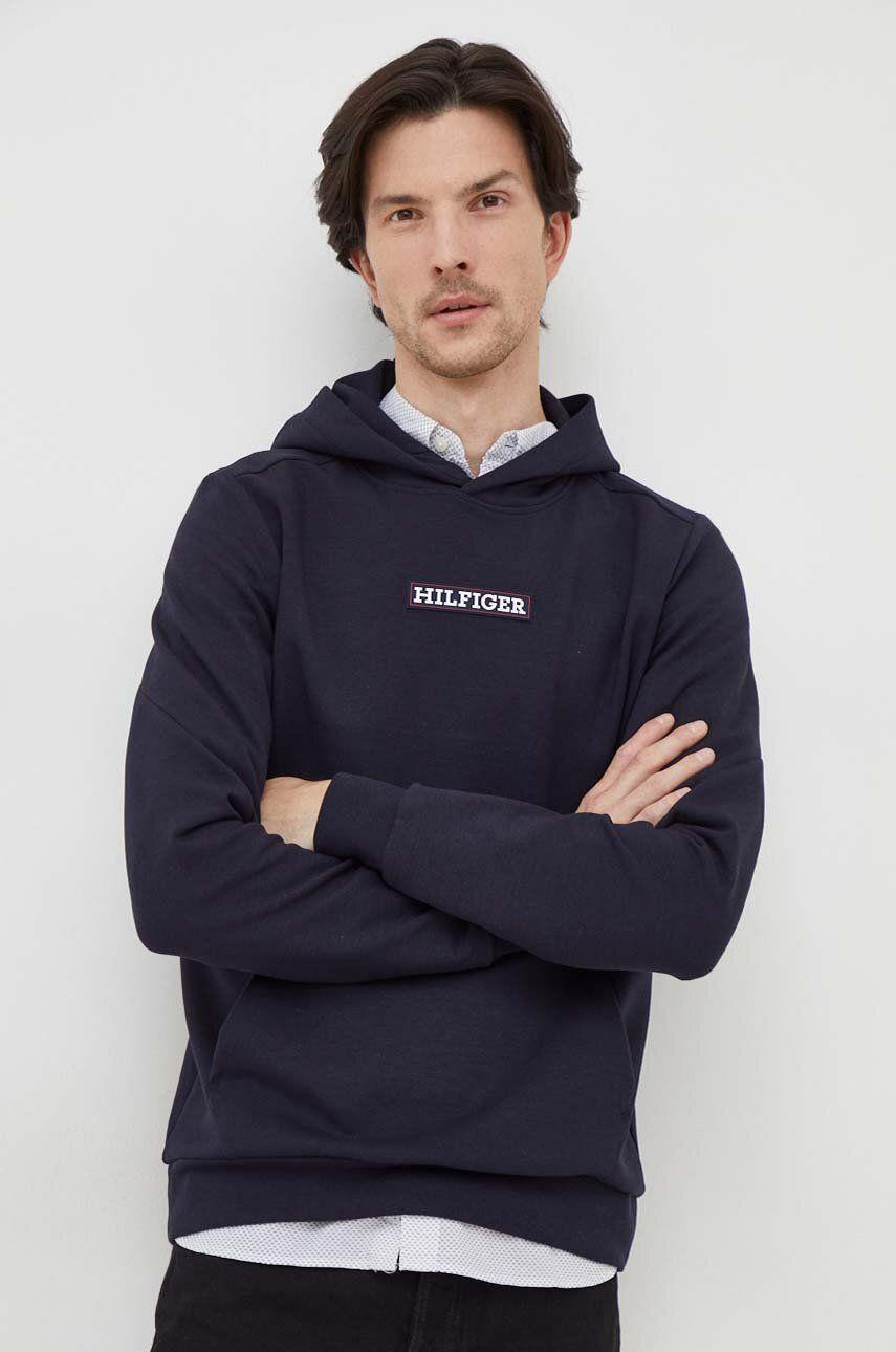 Tommy Hilfiger Tommy Hilfiger Erkek Marka Logolu Uzun Kollu Rahat Lacivert Sweatshirt MW0MW33718-DW5