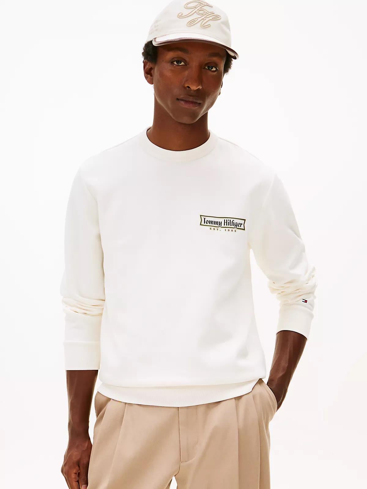 Tommy Hilfiger Tommy Hilfiger Erkek Regular Fit Yuvarlak Yakalı Logo Baskılı Uzun Kollu Sarı Sweatshirt MW0MW41433-Z00