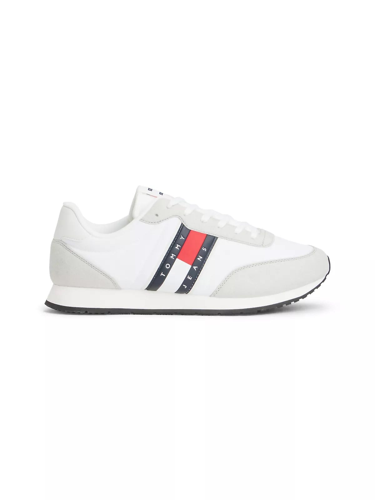 Tommy Hilfiger Tommy Hilfiger Erkek Süet Detaylı Bayrak Logo Desenli Beyaz Sneaker EM0EM01709-YBL