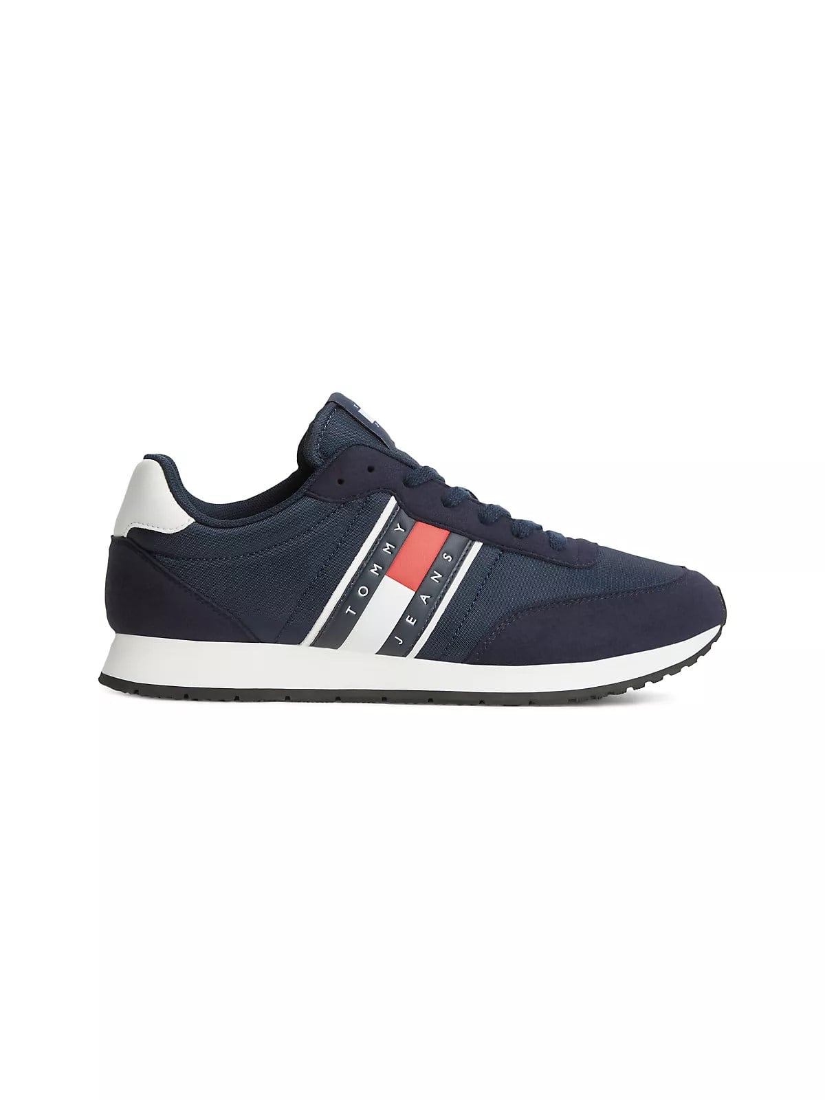 Tommy Hilfiger Tommy Hilfiger Erkek Süet Detaylı Bayrak Logo Desenli Lacivert Sneaker EM0EM01709-C1G