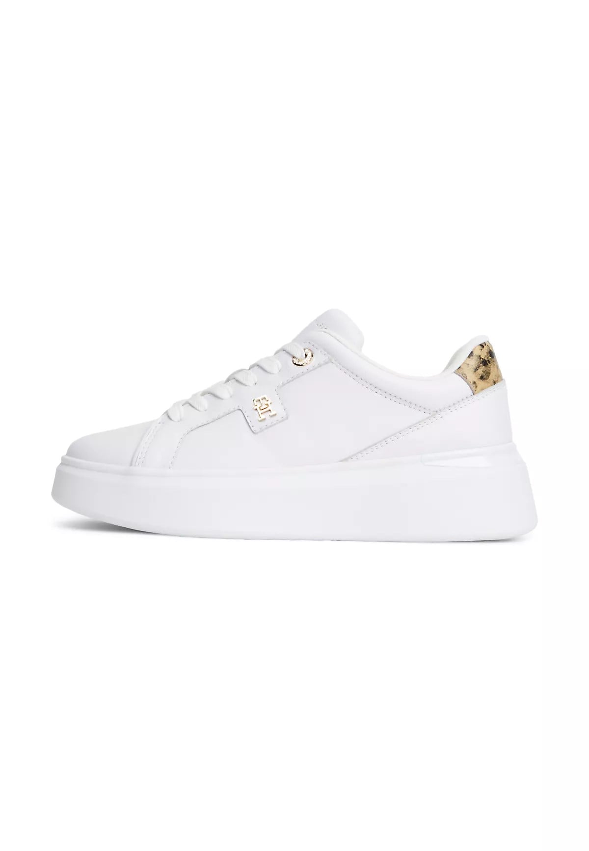 Tommy Hilfiger Tommy Hilfiger Kadın Düşük Bilekli TH Logo Detaylı Hakiki Deri Beyaz Sneaker FW0FW09456-YBS