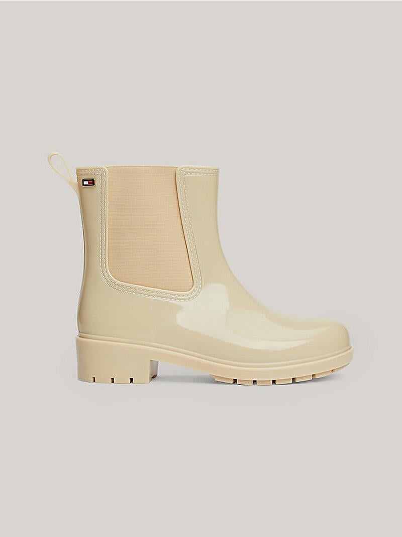 Tommy Hilfiger Tommy Hilfiger Kadın Kışlık Su Geçirmez Lastikli Kaydırmaz Taban Bej Bot & Bootie FW0FW08213-AEX