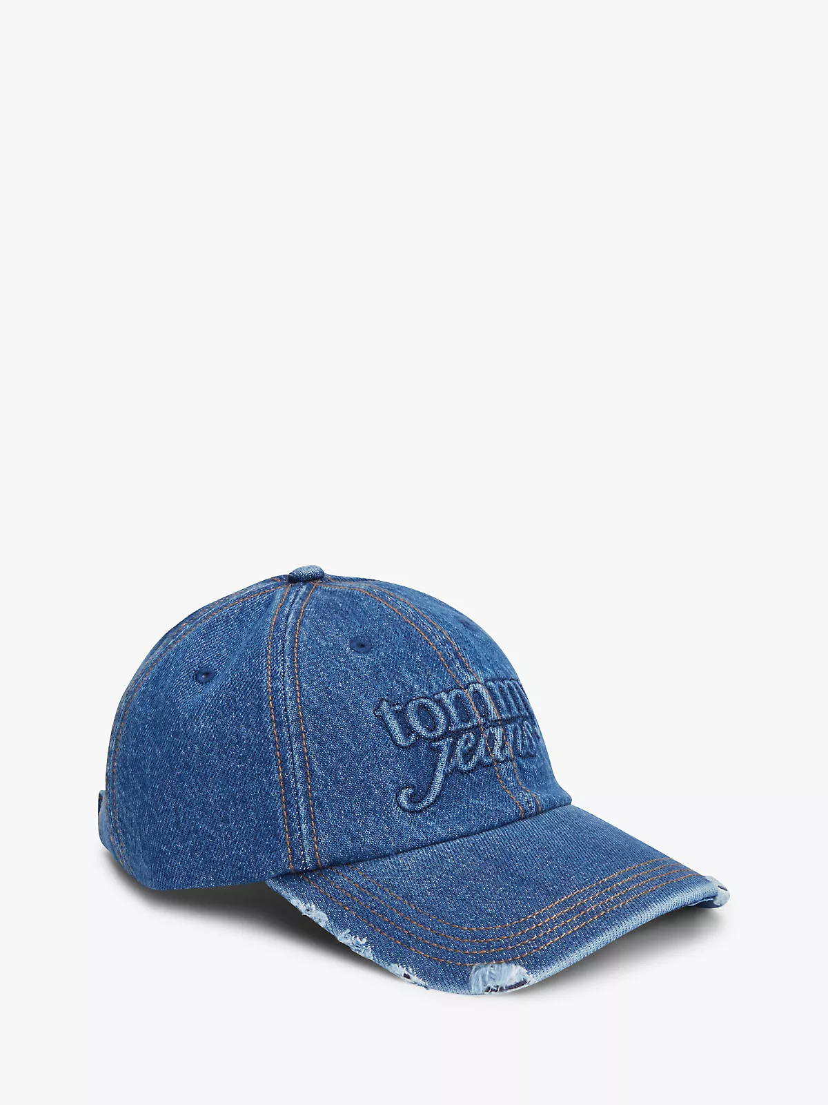 Tommy Hilfiger Tommy Hilfiger Kadın Logo Kabartmalı Ayarlanabilir Tokalı Pamuklu Denim Lacivert Spor Şapka AW0AW18094-1A7