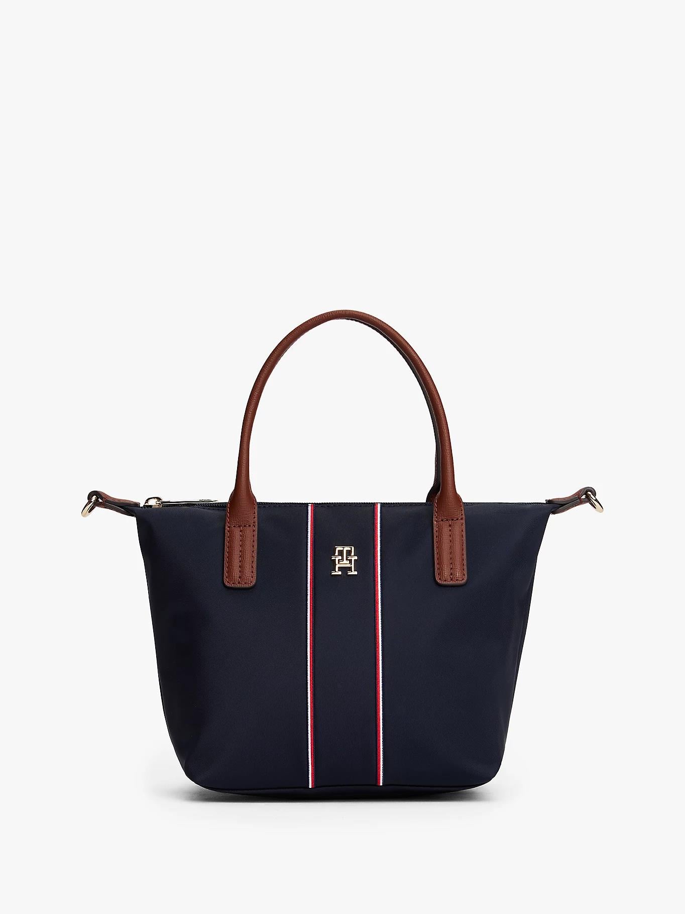 Tommy Hilfiger Tommy Hilfiger Kadın Monogram TH Logo Baskılı Fermuar Kapamalı Mavi Omuz Çantası AW0AW17707-0GY