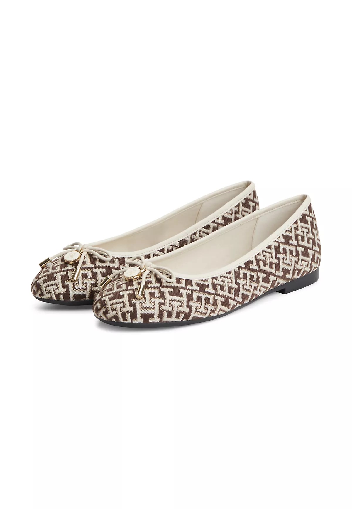 Tommy Hilfiger Tommy Hilfiger Kadın Monogram TH Logolu İnce Topuklu Yuvarlak Burunlu Kahverengi Espadril FW0FW09504-GSZ