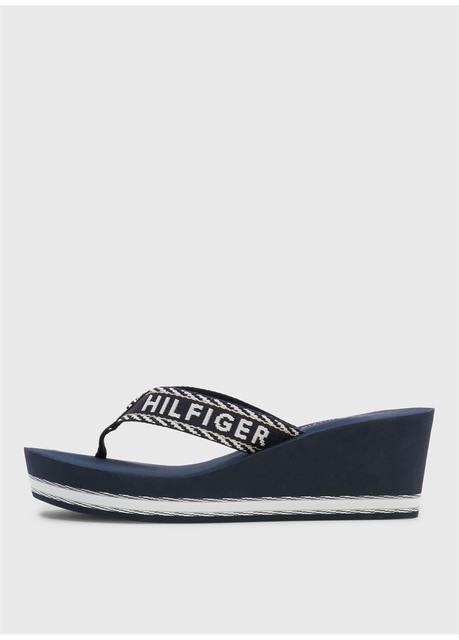 Tommy Hilfiger Tommy Hilfiger Kadın Normal Kalıp Parmak Arası Plaj Günlük Kullanım Lacivert2 Terlik FW0FW07149-0GY