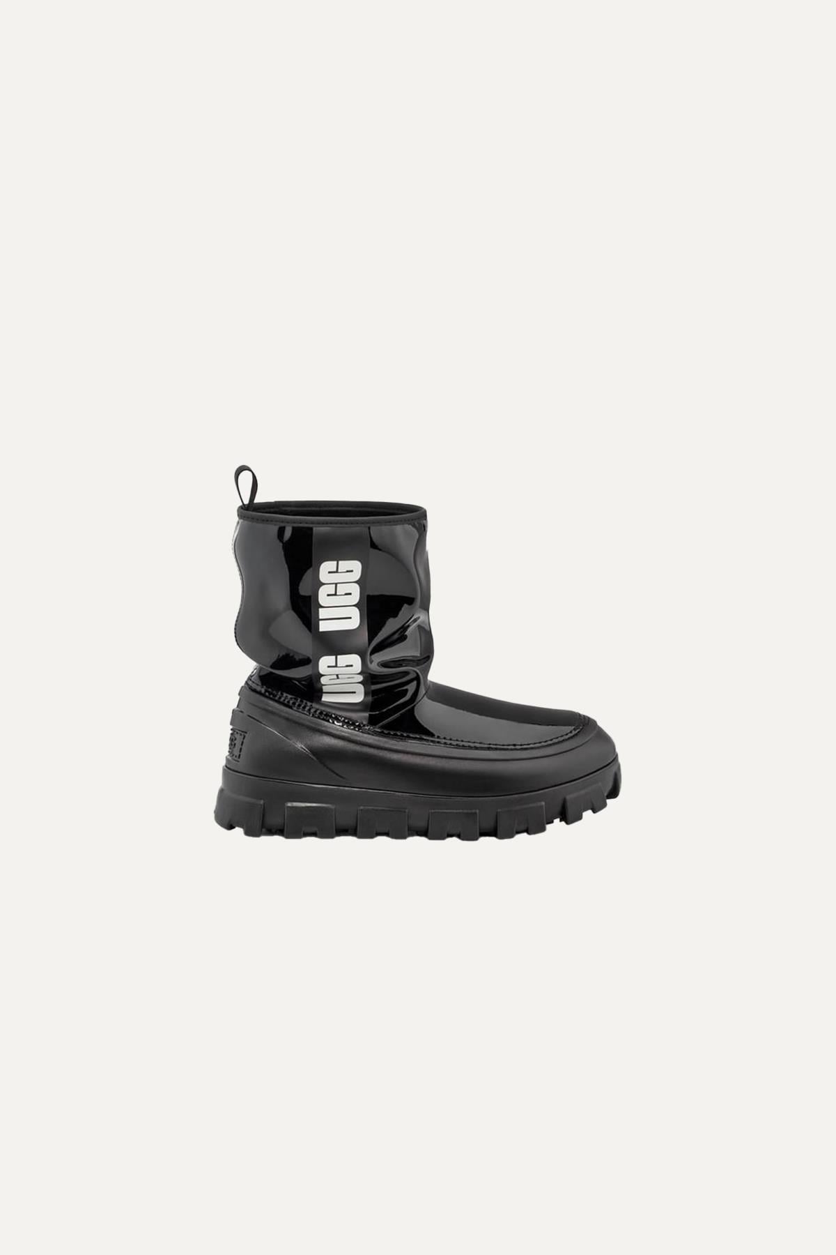 UGG UGG Kadın Deri Logolu Düz Tabanlı Günlük Kullanım Siyah Bot & Bootie 1144059-SİYAH
