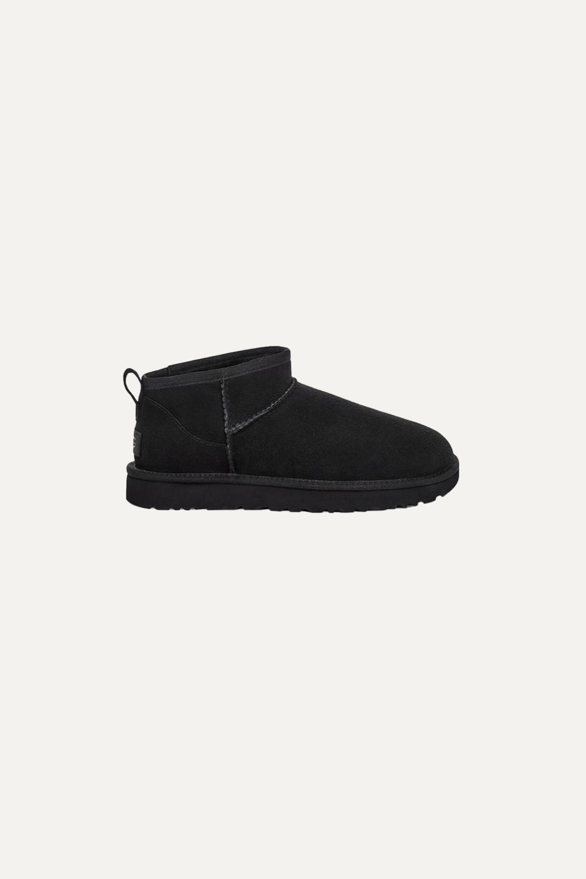 UGG UGG Kadın Deri Logolu Düz Tabanlı Günlük Kullanım Siyah1 Bot & Bootie 1116109-SİYAH