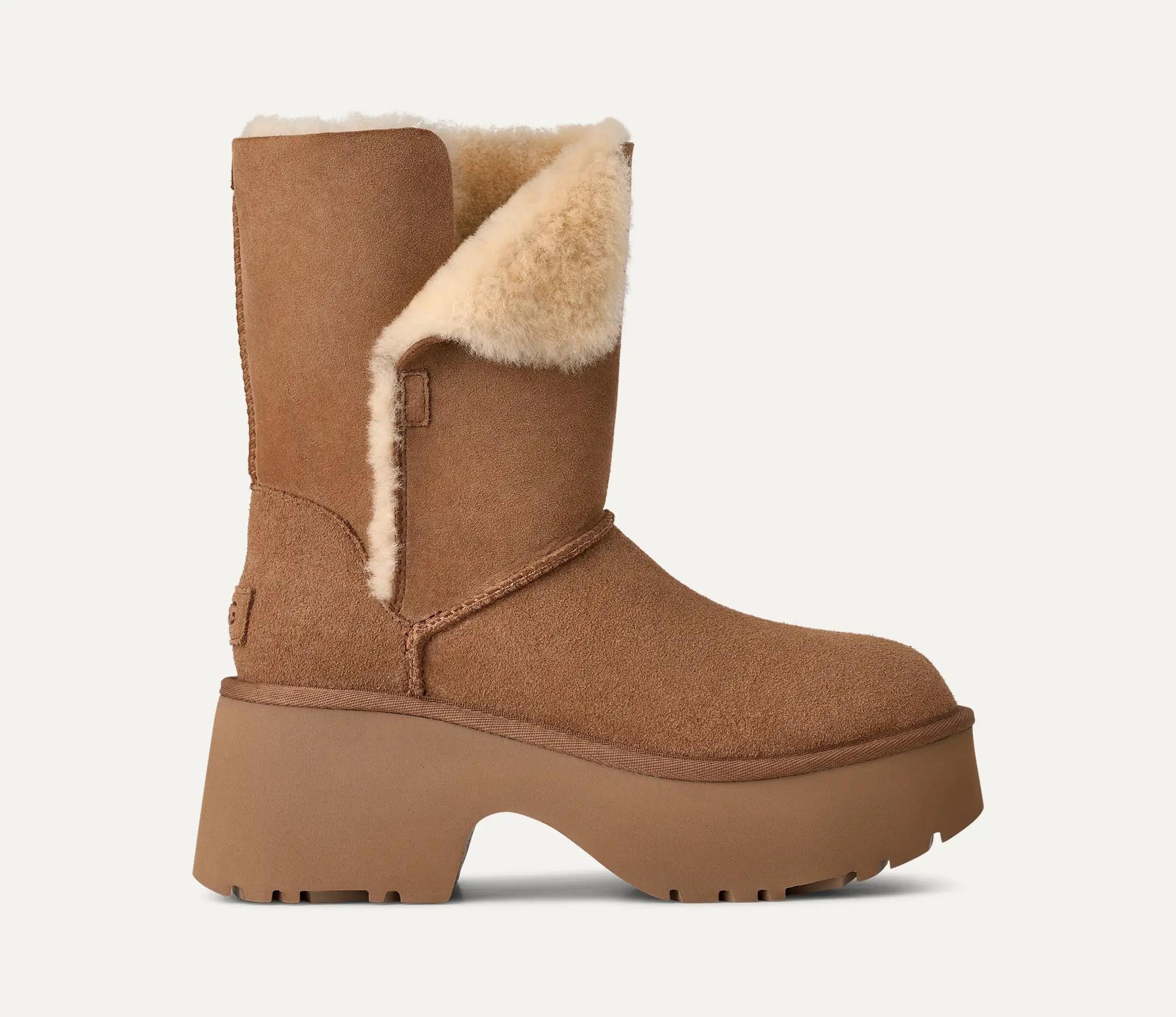 UGG UGG Kadın Platform EVA Tabanlı Çift Yüzlü Uzun Deri Taba Bot & Bootie 1171533-CHESTNUT