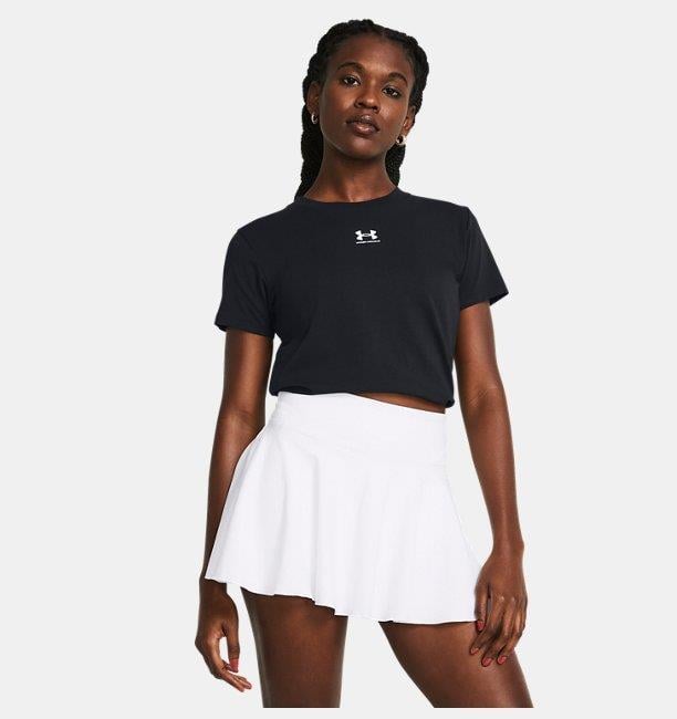 Under Armour Under Armour Kadın Sıfır Yaka Marka Logolu Siyah T-Shirt 1383648-001