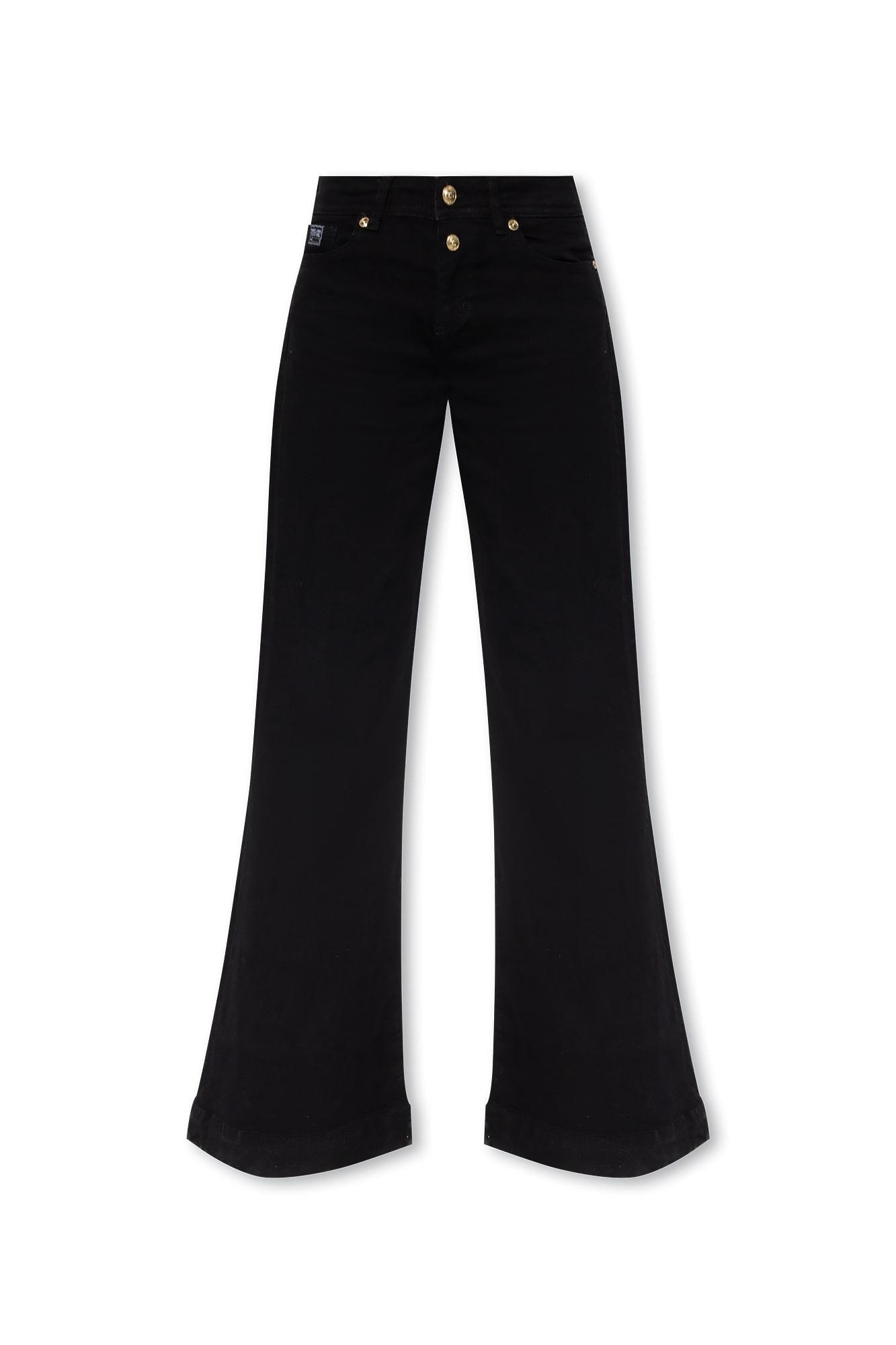 Versace Versace Kadın Marka Logolu Günlük Kullanım Siyah Pantolon 75HAB561 CDW00-909