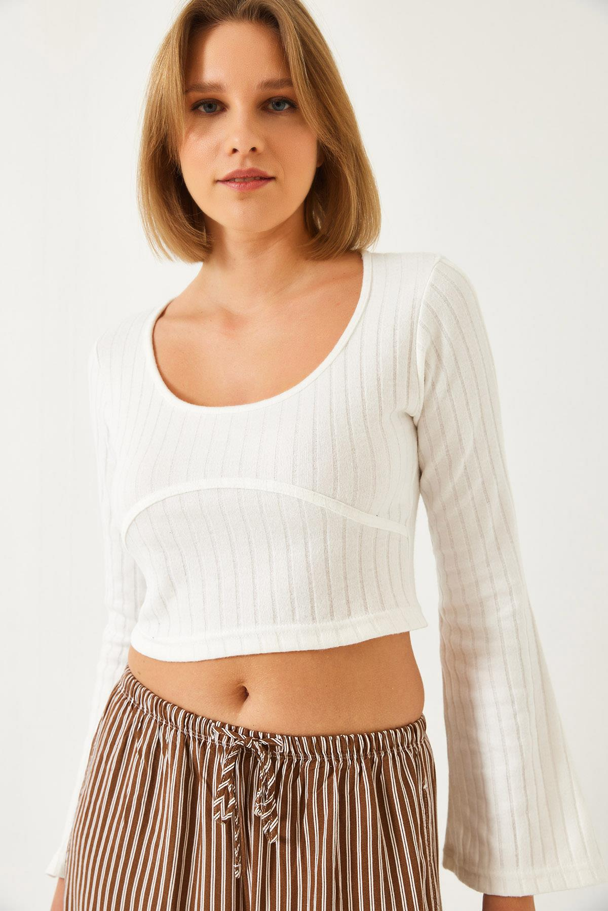 Crop Bluz 60351286 - Beyaz