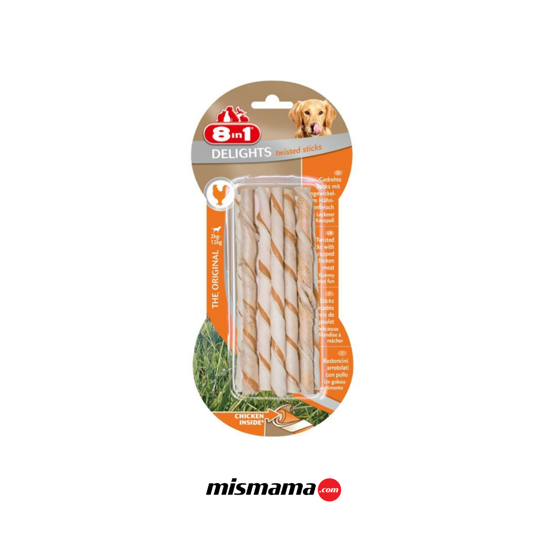 8in1 Delights Bones Ağız Bakımı için Burgu Çubuk 55gr (10'lu)