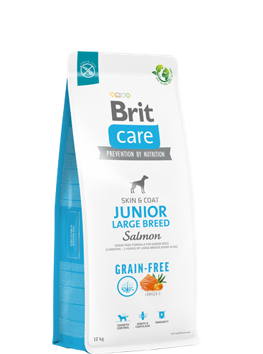 Brit Care Deri Ve Tüy Hassasiyeti Olan Büyük Irk Genç Köpekler İçin, Tahılsız, Somonlu Kuru Mama 12 kg
