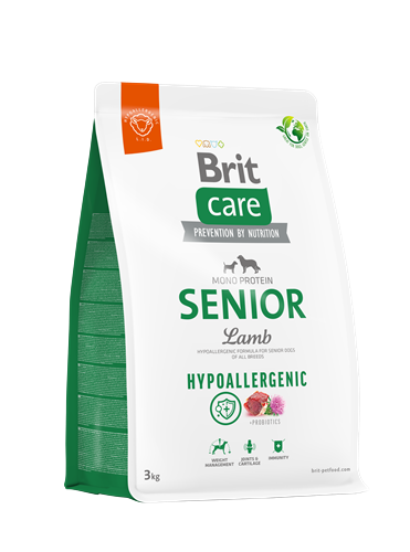 Brit Care Yaşlı Köpekler İçin, Tek Proteinli, Hipoalerjenik, Kuzu Etli Kuru Mama 3 kg