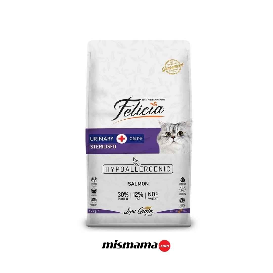 Felicia 12 Kg Sterilised Somonlu Az Tahıllı HypoAllergenic Kedi Maması