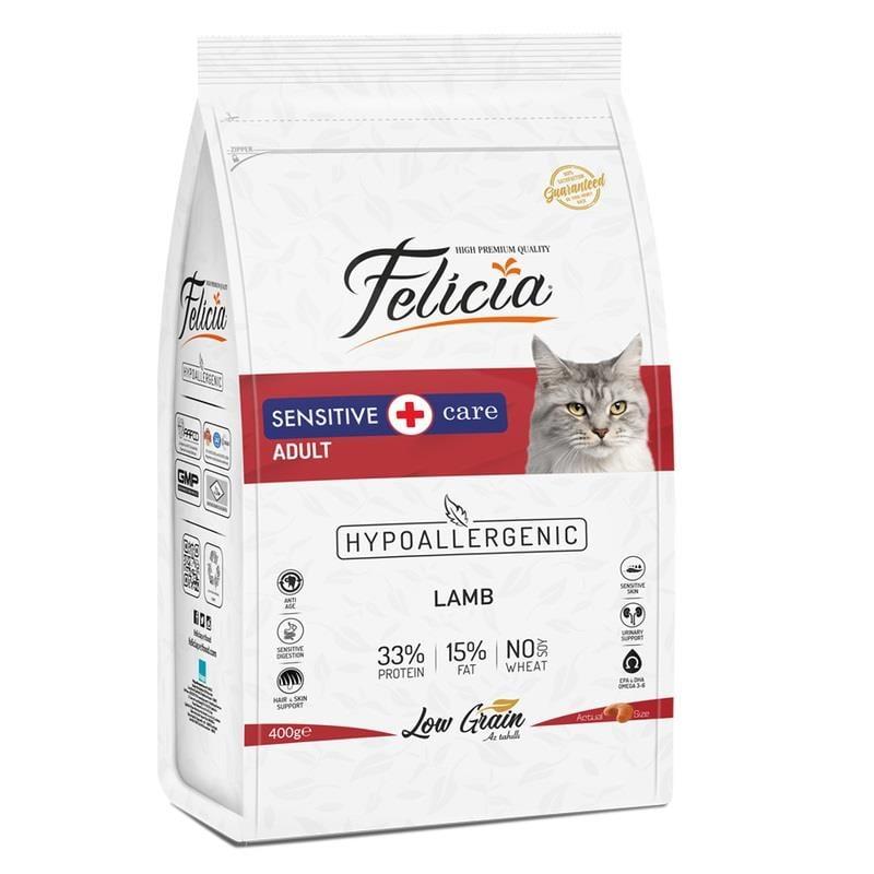 Felicia 400g Düşük Tahıllı Kuzulu Yetişkin HypoAllergenic Kedi Maması