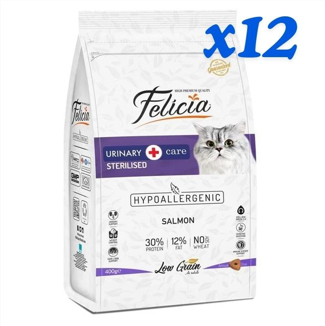 Felicia 400gx 12 Adet Sterilised Somonlu Az Tahıllı HypoAllergenic Kedi Maması