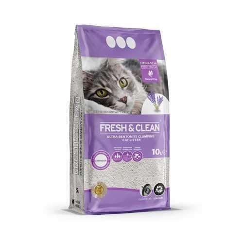 Fresh & Clean Ekstra Topaklanan Lavanta Parfümlü Bentonit Kedi Kumu 10 lt