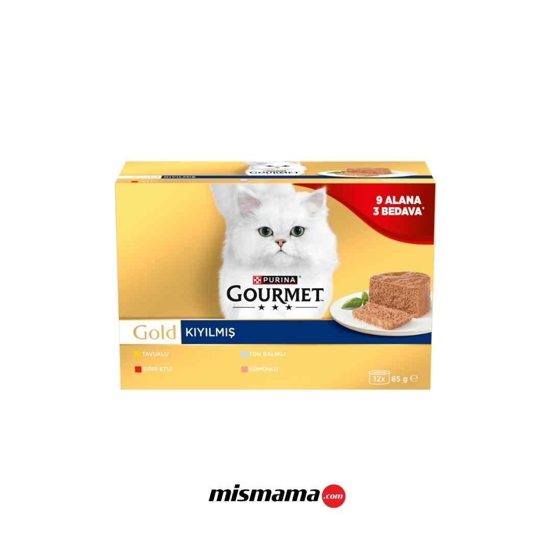 Gourmet Gold Kıyılmış Karışık Çeşitli Yetişkin Kedi Konservesi 12x85gr (12 AL 9 ÖDE)