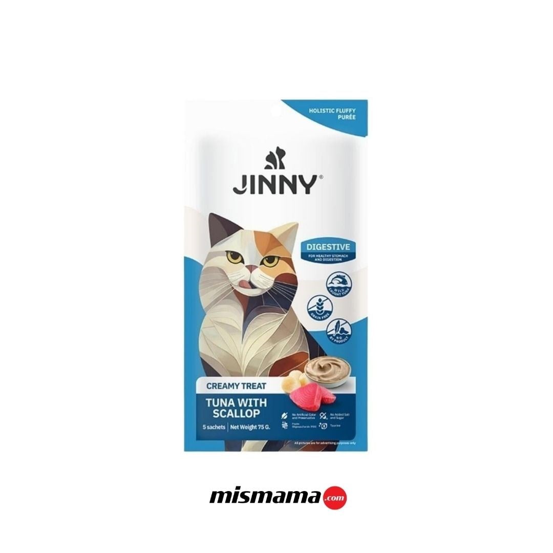 Jinny Creamy Ton Balıklı ve Deniz Taraklı Kedi Sıvı Ödül Maması 5x15 gr
