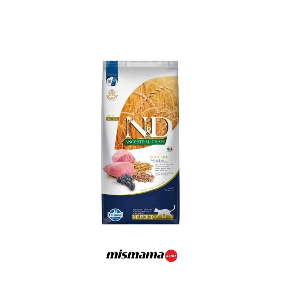 N&D Ancestral Grain Kuzu Etli ve Yaban Mersinli Ata Tahıllı Kısırlaştırılmış Kedi Maması 10kg