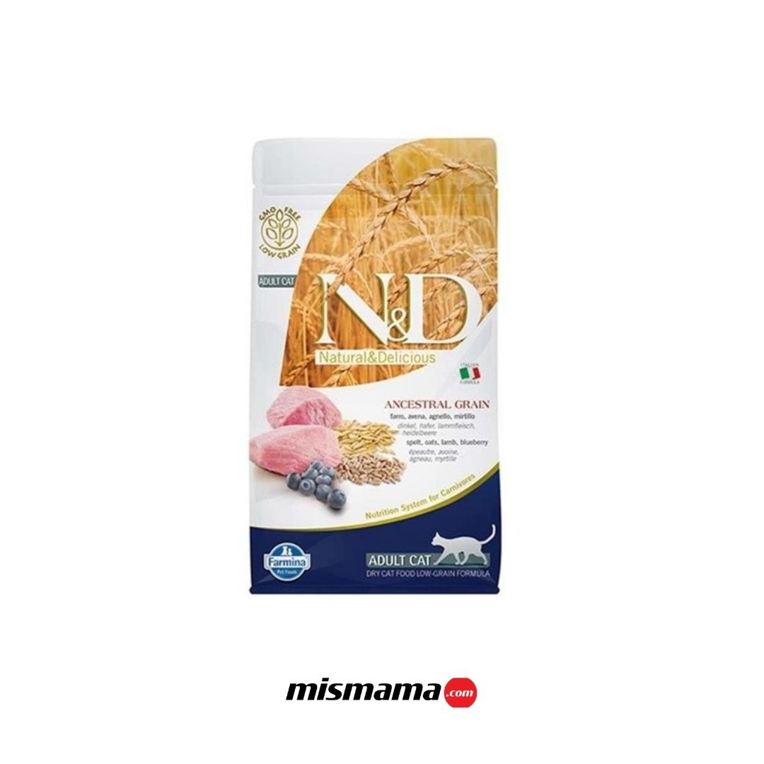 N&D Ancestral Grain Kuzu Etli ve Yaban Mersinli Ata Tahıllı Yetişkin Kedi Maması 5kg