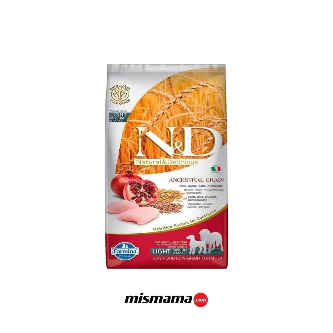 ND Düşük Tahıllı Light Maxi İri ve Orta Irk Tavuklu Narlı Yetişkin Köpek Maması 12 Kg
