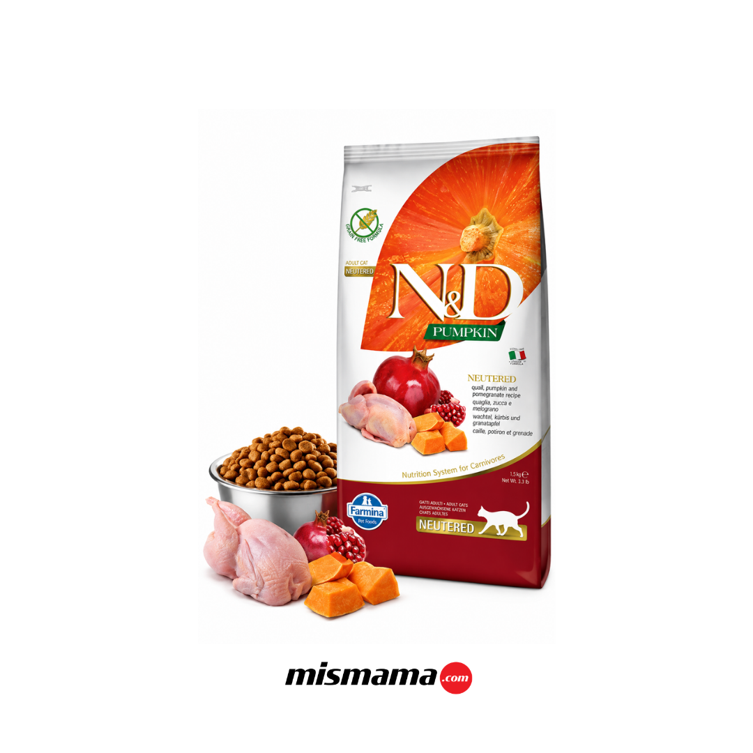 N&D Pumpkin Bıldırcın Etli Bal Kabaklı ve Narlı Tahılsız Kısırlaştırılmış Kedi Maması 10kg