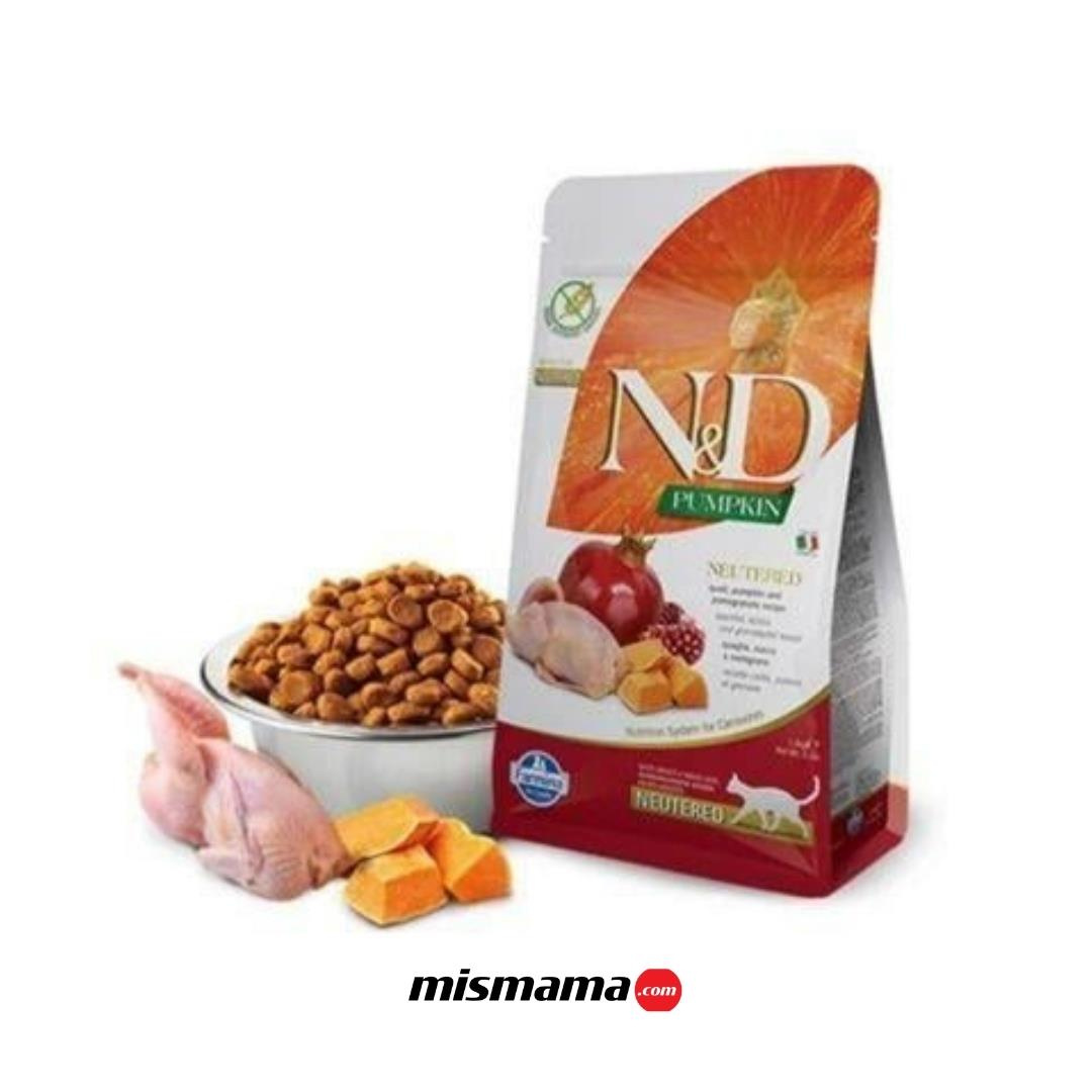 N&D Pumpkin Bıldırcın Etli Bal Kabaklı ve Narlı Tahılsız Kısırlaştırılmış Kedi Maması 5kg