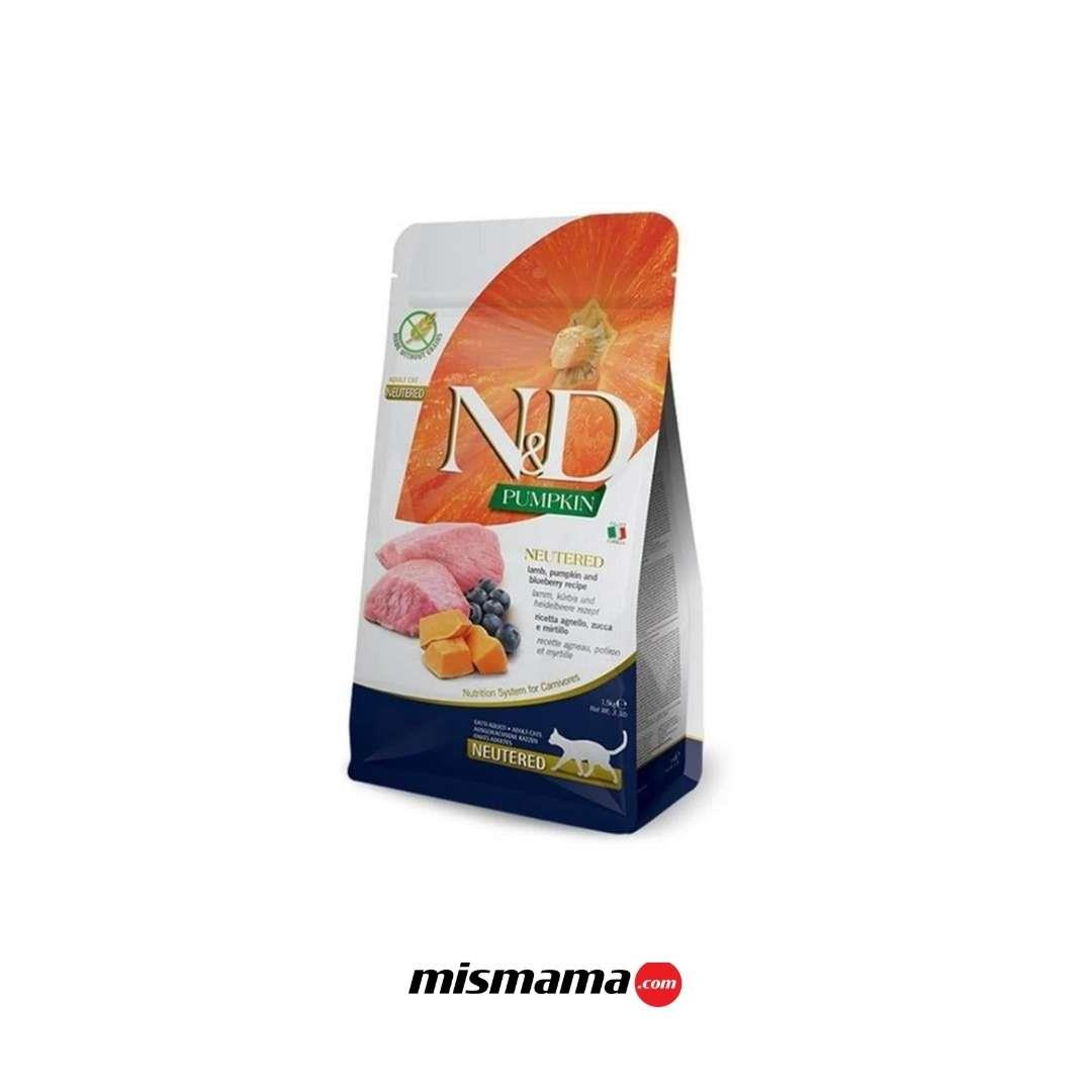 N&D Pumpkin Tahılsız Balkabaklı Kuzu Etli Yaban Mersini 1.5 Kg Kısırlaştırılmış Kuru Kedi Maması
